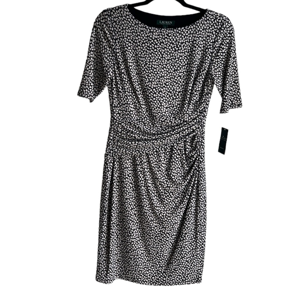 Lauren Ralph Lauren black Ivory printed sheath dress